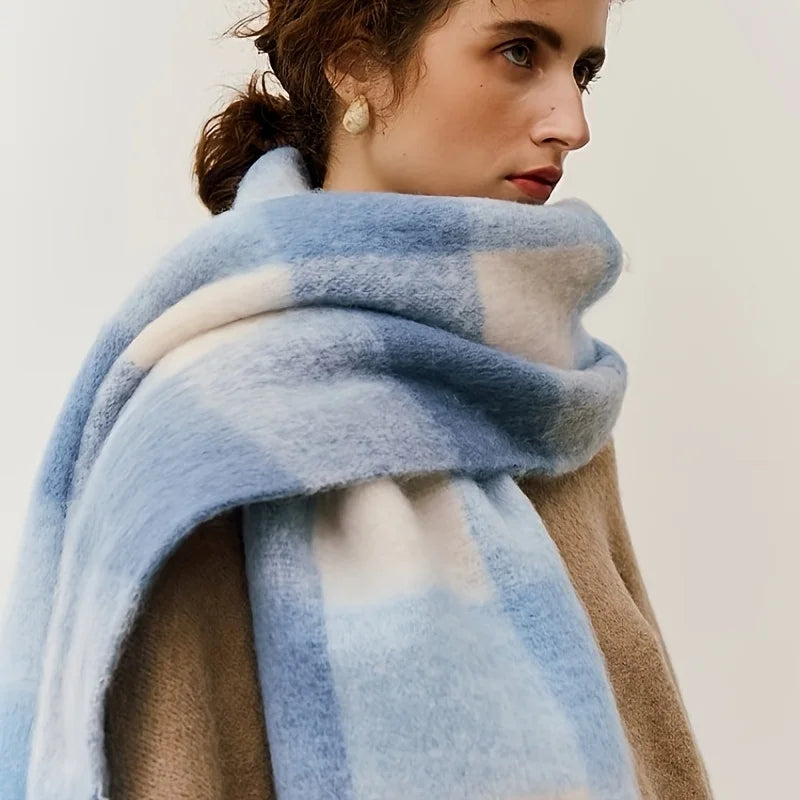 Dames dikke warme cashmere sjaal voor winterse elegantie, zacht en stijlvol.