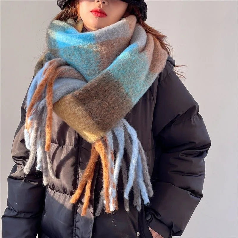 Dikke winter sjaal van puur cashmere voor dames, comfortabel en extra warm.