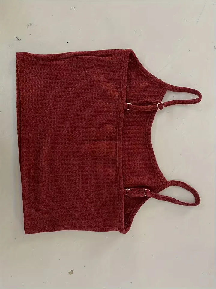 Dames driedelige shorts set met wafelstructuur, ideaal voor een relaxte dag.