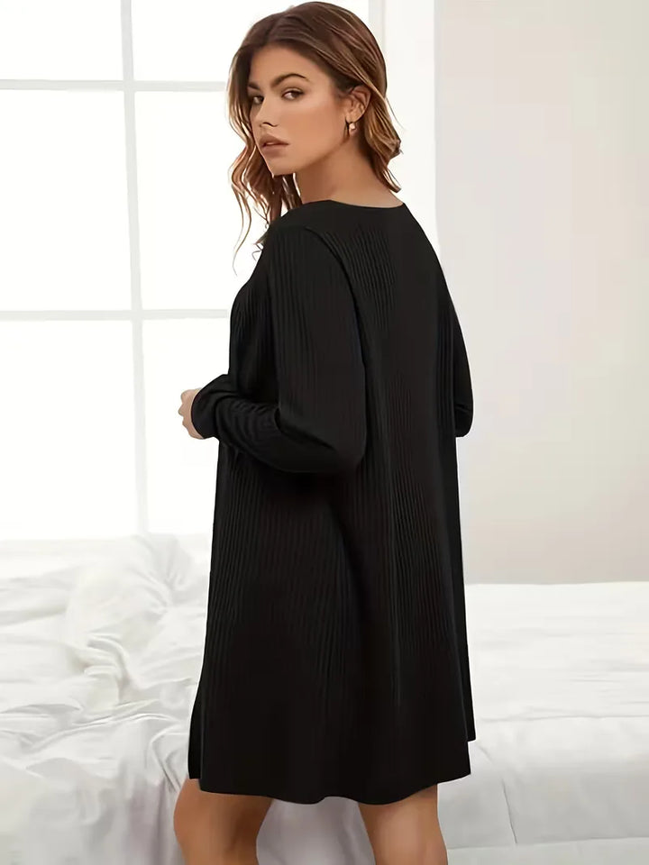 Roze dames loungewear set met wafelstructuur, perfect voor zomerse avonden.