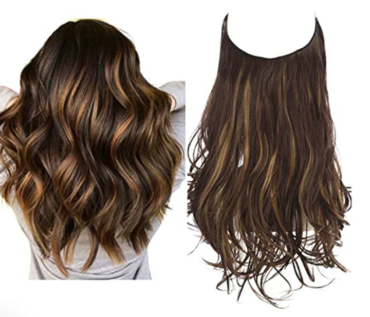 Set van hoogwaardige echthaar extensions, ideaal voor een volle haardos en lang haar.