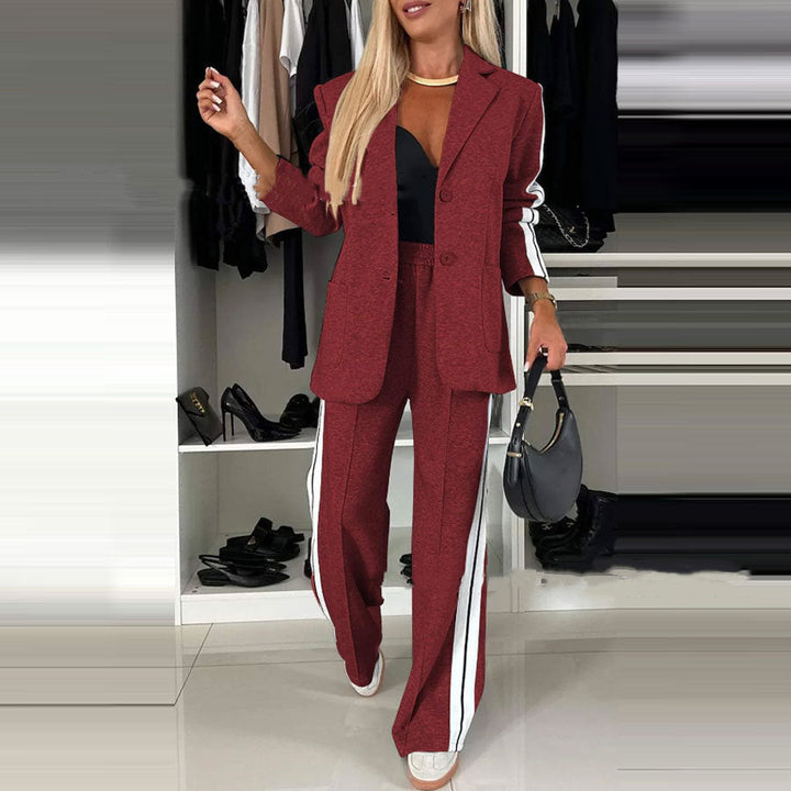 Comfortabele & stijlvolle dames gebreide set. Effen kleur tweedelige outfit, perfect voor herfst/winter.