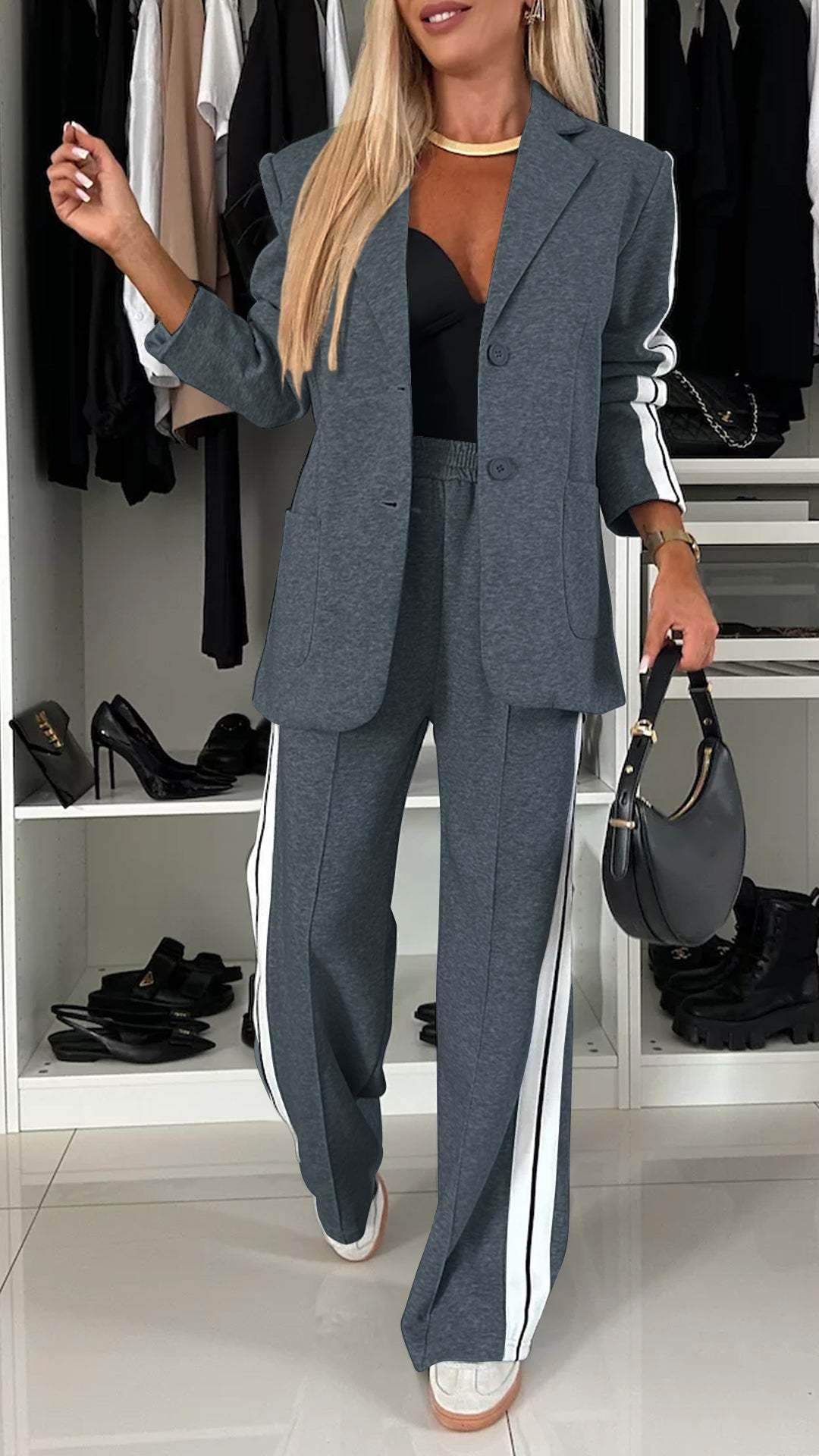 Dames winterset effen kleur. Gebreid en tweedelig voor maximaal comfort en een stijlvolle herfst/winterlook.