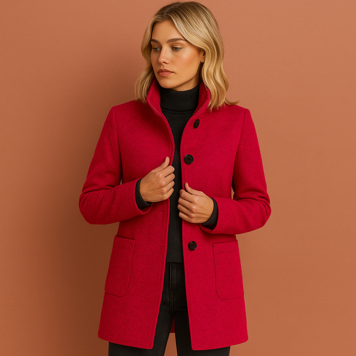Herfst & winter dames manteljas, lang en elegant met klassieke knoopsluiting.
