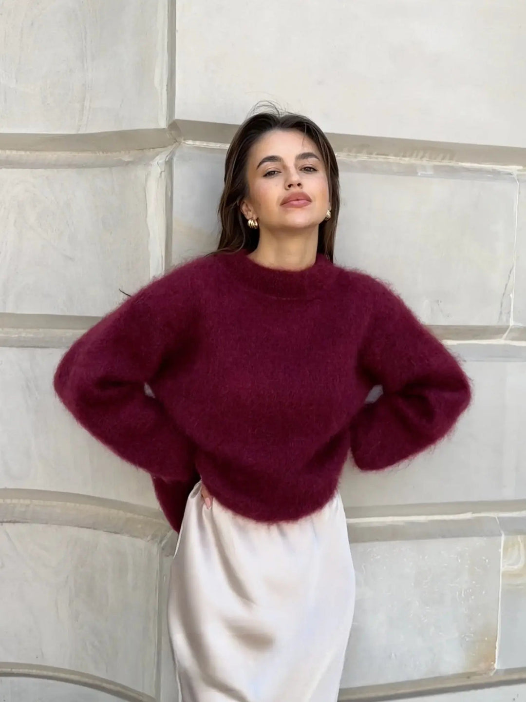 Dames elegante trui van zacht breisel, perfect voor een stijlvolle look in herfst en winter.