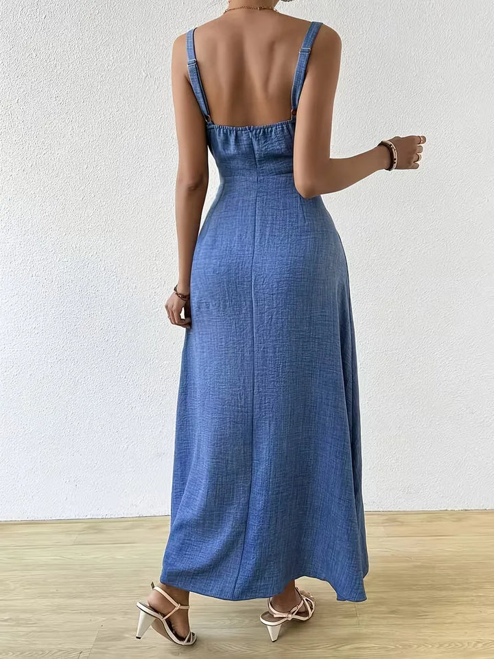 Casual zomerse wikkeljurk voor dames, luchtig met spaghettibandjes.