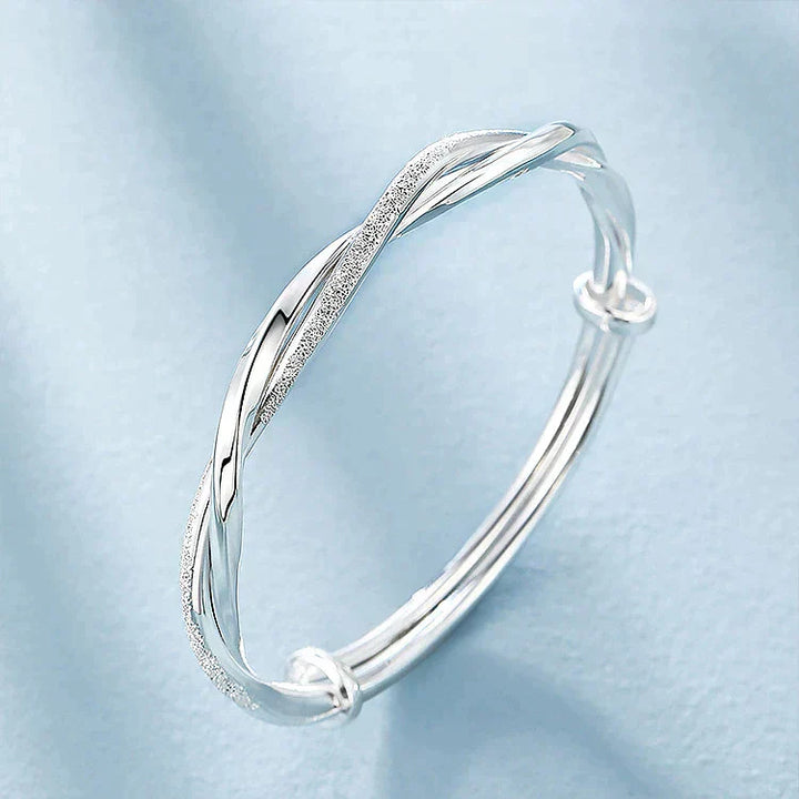 Set van meerdere gedraaide zilveren armbanden voor dames, stapelbaar, trendy mode-accessoire