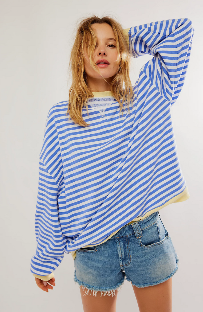 Dames gestreepte oversized trui voor comfort en stijl; perfecte casual look voor elke dag.