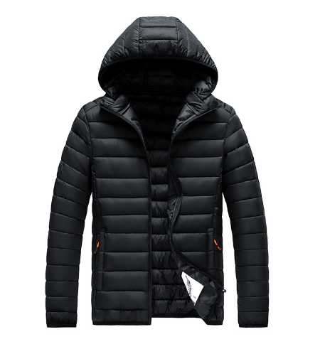 Dames gewatteerde jas met capuchon en rits, ideaal voor winter en herfst.