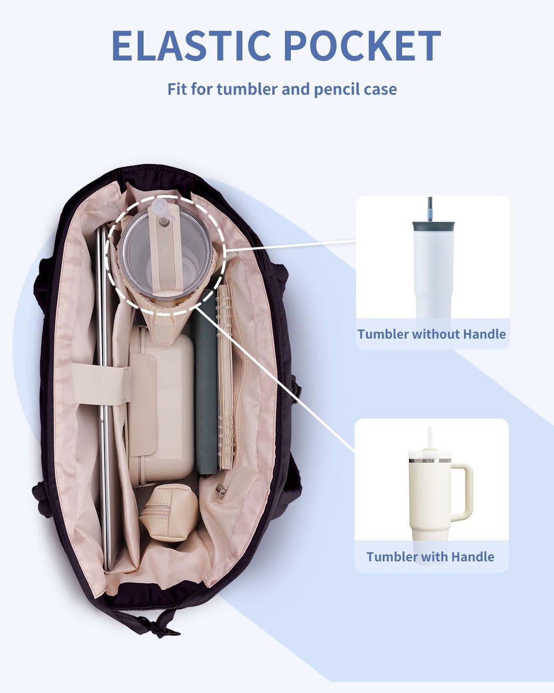 Dames dagelijkse tas, gewatteerde puffer, met bekerhouder en laptopvak voor al je spullen.