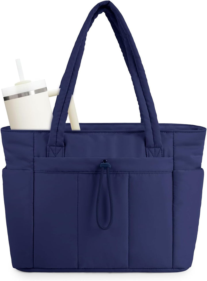 Dames gewatteerde tas, puffer, met bekerhouder en laptopvak voor optimale organisatie.