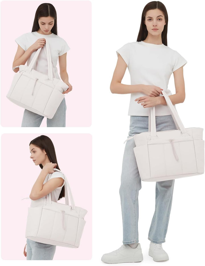 De ultieme dagelijkse tas voor dames: gewatteerd, puffer, met bekerhouder & laptopvak.