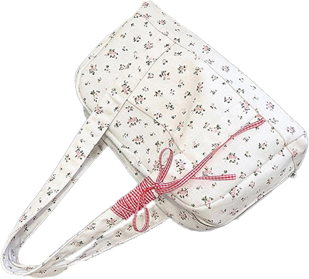 Dames grote canvas weekendtas met elegant lintdetail, stijlvol en ruim voor reizen.