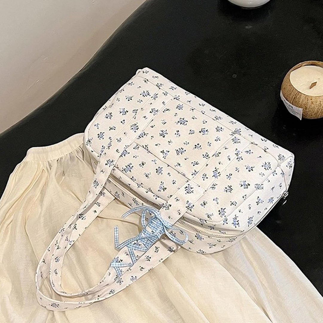 Comfortabele canvas gymtas voor dames, grote duffle bag met stijlvol lint, ideaal voor sportkleding.