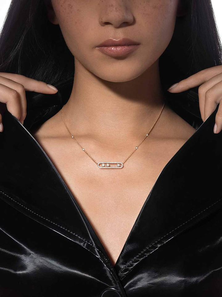 Elegant sieraad: verstelbare dames halsketting met sprankelende bewegelijke diamanten, ideaal geschenk.