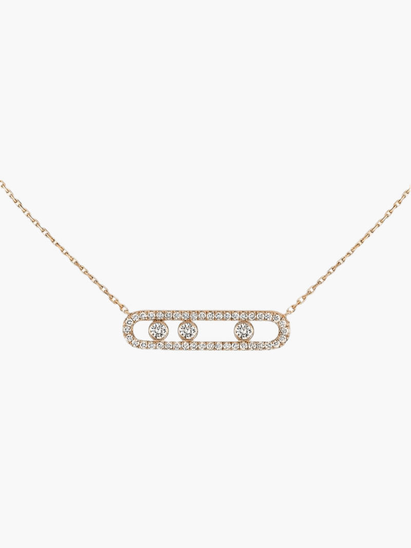 Dames halsketting met zwevende diamanten voor een luxe look, elegant en makkelijk verstelbaar.