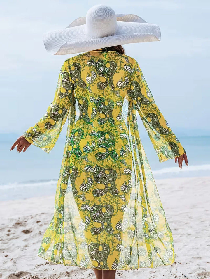 Dames beachwear: halter cover-up set met comfortabele shorts. Ideaal voor zomerdagen.