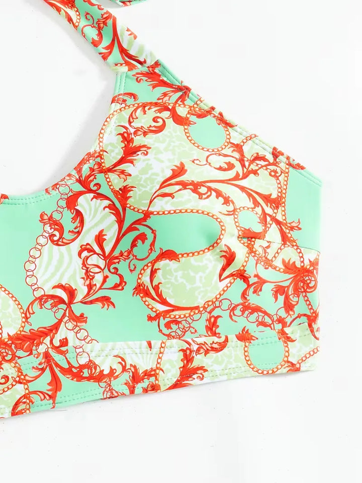 Dames cover-up set, bohemian look, haltertop en shorts. Voor een exotische touch.