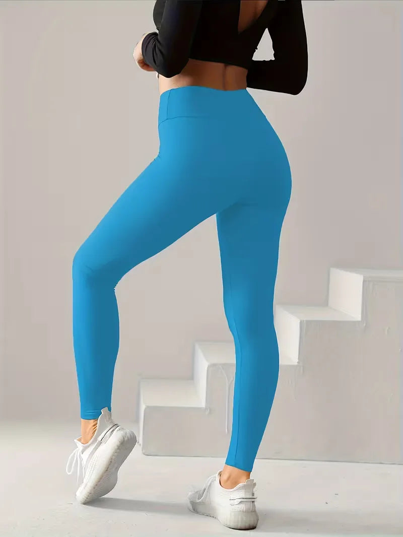 Dames high-waisted enkellengte legging, slim fit. Effen, comfortabel voor sport, yoga & casual lente.