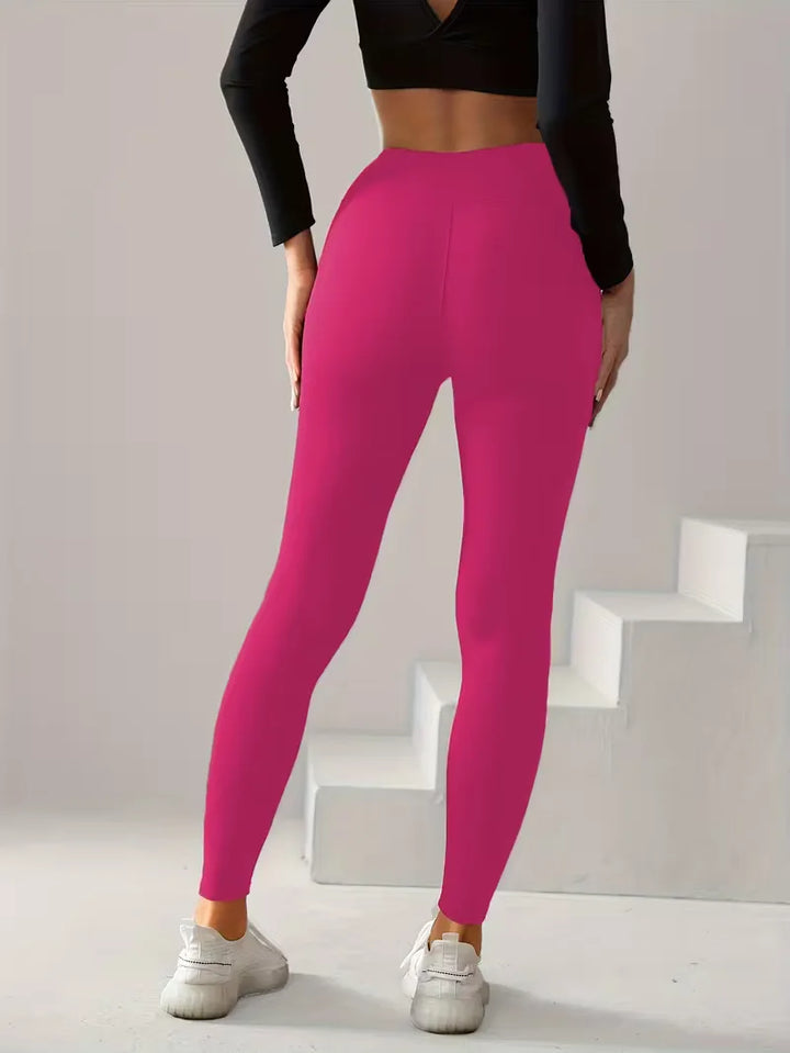 High-waisted dames slim fit legging. Comfortabel voor sport, yoga en veelzijdige zomerse activiteiten.