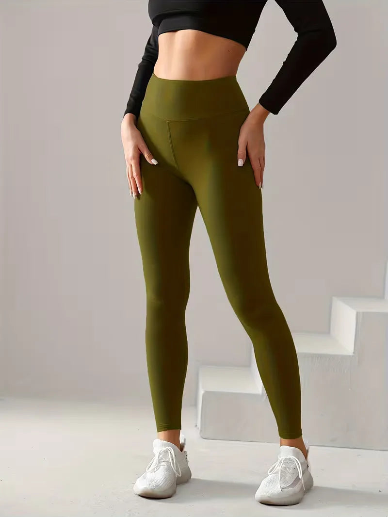 Veelzijdige enkellengte dames legging, high-waisted slim fit. Comfortabel voor sport en casual lente.