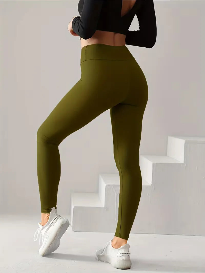 Sportieve dames legging, high-waisted en slim fit. Comfortabele stretch voor yoga en fitness.