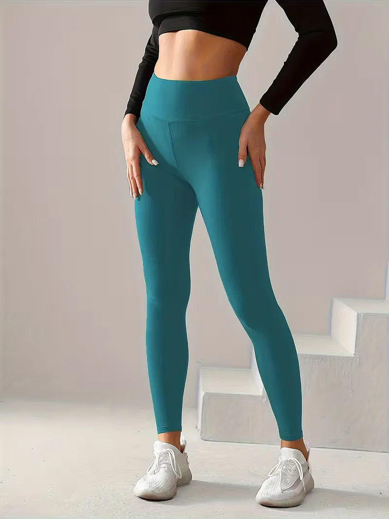Dames legging, high-waisted slim fit. Comfortabel voor sport, yoga en als casual kleding in de lente.
