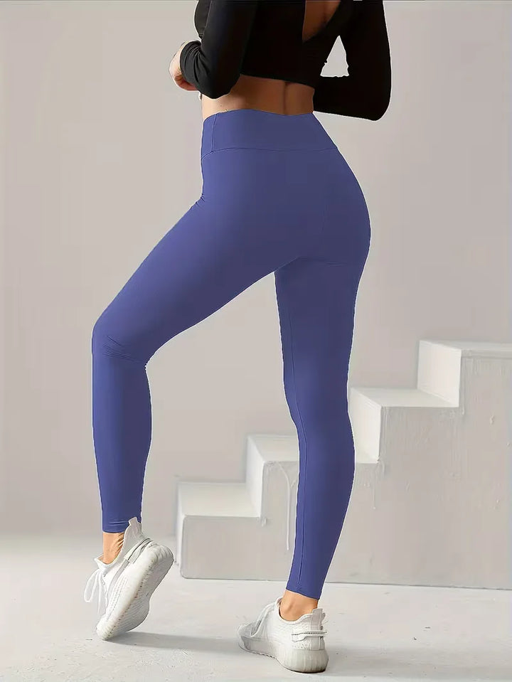 Comfortabele high-waisted dames stretch legging, slim fit. Perfect voor fitness, yoga en ontspannen thuis.