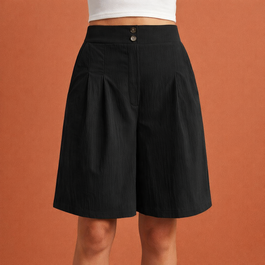 Comfortabele high waisted wide leg shorts voor dames, perfect voor een stijlvolle zomeroutfit.