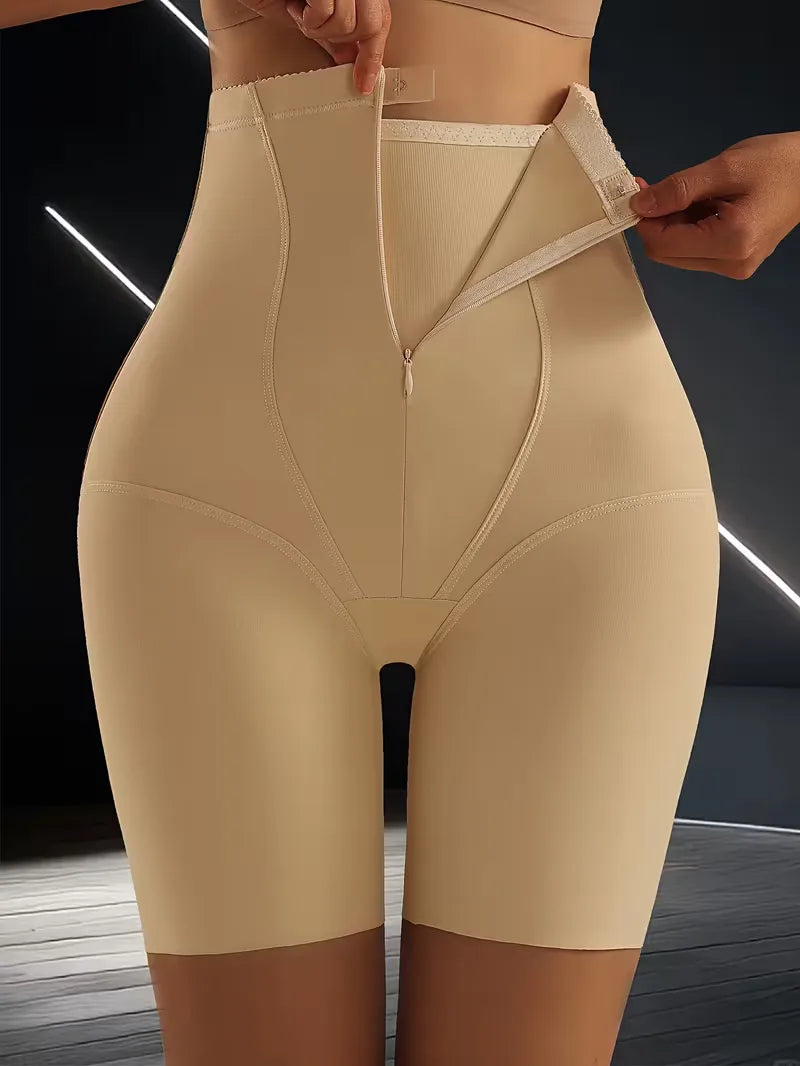 Onzichtbare dames hoge taille shapewear boxer, lichtgrijs, voor een glad silhouet en billift.