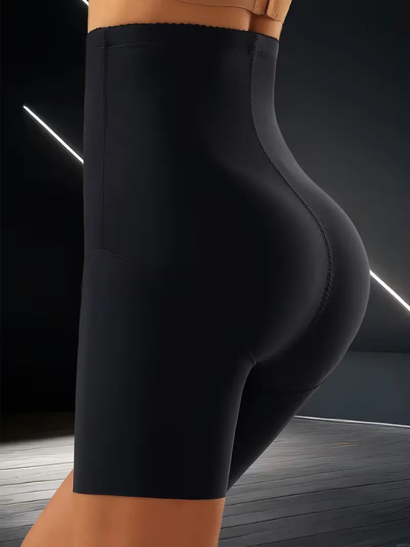 Hoge taille shapewear boxer dames, lichtgrijs, voor effectieve buikcontrole & een gelifte bil.
