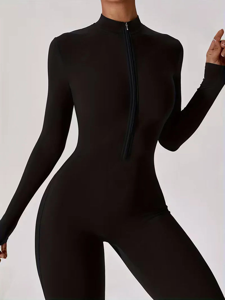 Comfortabele dames jumpsuit met mock halslijn en slanke pasvorm voor dagelijks gebruik.
