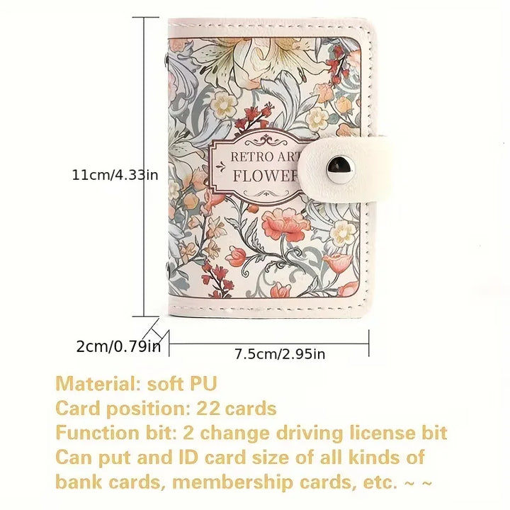 Trendy dames accessoire: compacte bloemenprint pasjeshouder voor dagelijks gebruik.
