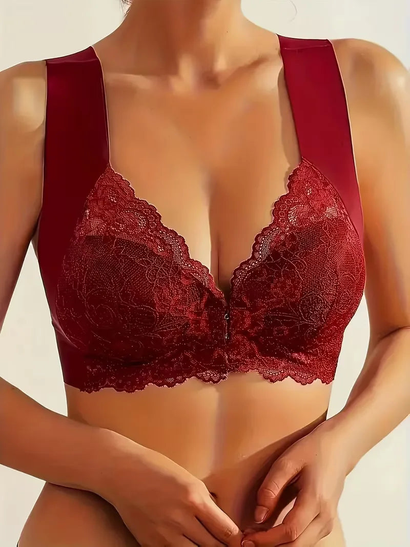 Elegant kanten dames bh met voorsluiting, zachte cups en optimale pasvorm.