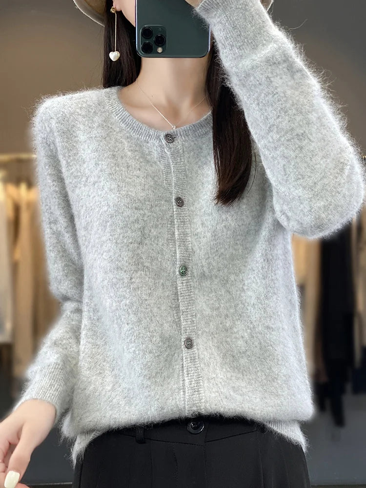 Dames klassiek vest met ronde hals, elegant en comfortabel, perfect voor najaar mode.