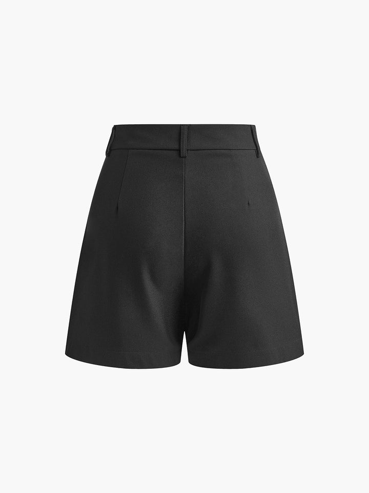 Stijlvolle effen dames shorts, hoge taille, comfortabele regular fit, moderne damesmode.