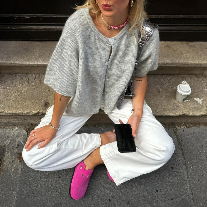 Dames kortmouw blouse, trendy streetwear Y2K stijl. Comfortabele casual top voor moderne mode.