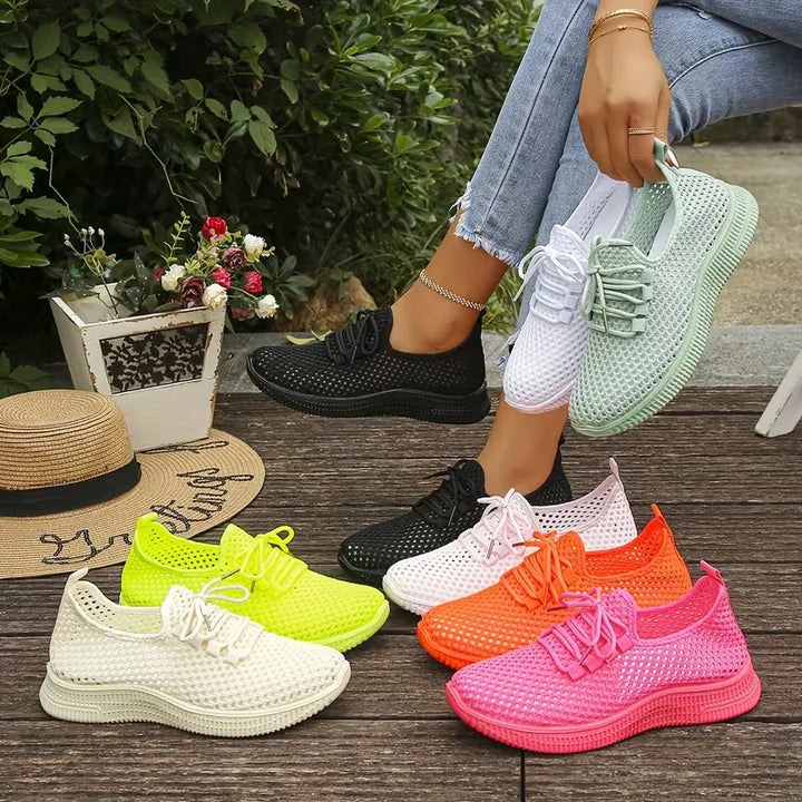Dames lage sneakers met geweven design en comfortabele zool, perfect voor een actieve en trendy casual dag.
