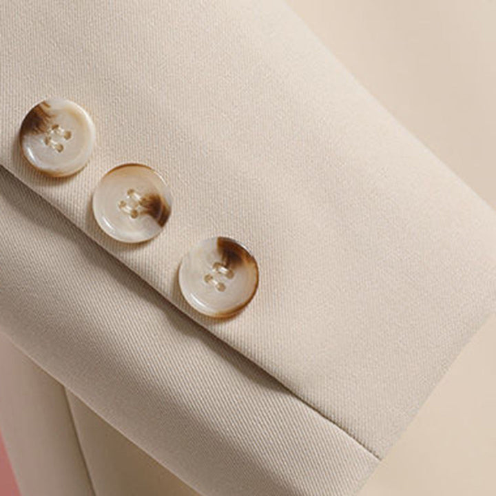 Elegante dames lange blazer met riem voor een stijlvolle, getailleerde zakelijke of casual chic look.