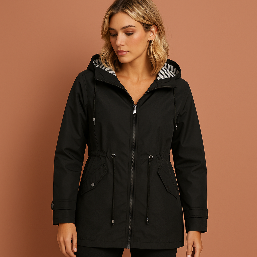 Comfortabele lichtgewicht dames regenjas met capuchon, ademend, ideaal voor wandelen en fietsen.