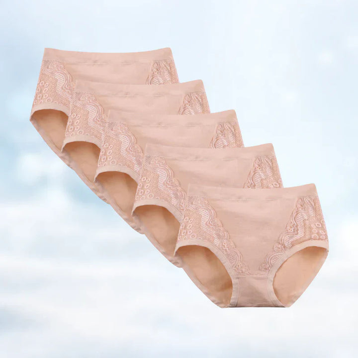 Herbruikbaar lekvrij ondergoed voor dames met incontinentie. Comfortabele pasvorm, ademend en zelfverzekerd droog.