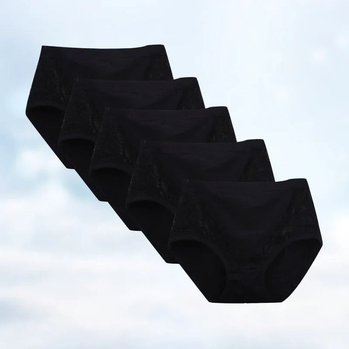 Stijlvol dames ondergoed met hoge taille. Lekvrij voor menstruatie, postpartum of incontinentie. Ademend en comfortabel.