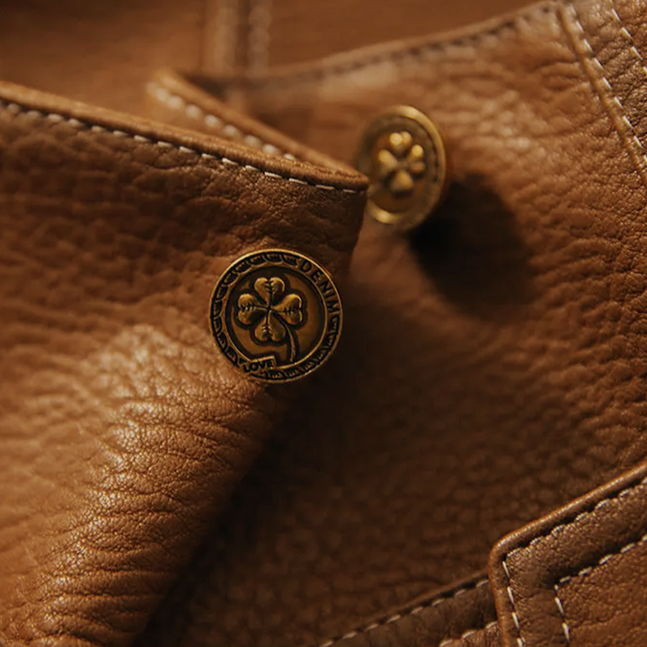 "Dames leren jas bruin herfst-winter, stijlvolle en warme pasvorm, premium leer, veelzijdig voor formele en informele stijlen