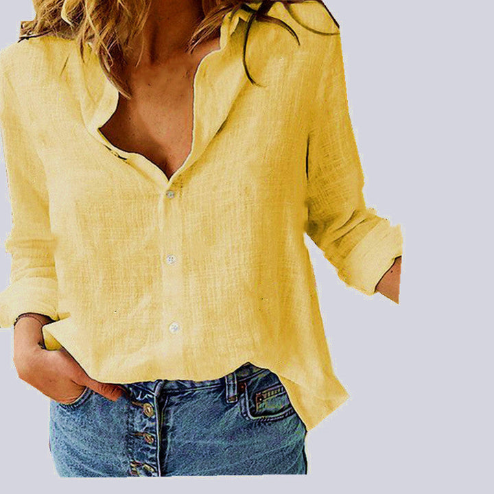 Modieuze hoymans dames linnen oversized blouse met losse pasvorm, ademend en comfortabel voor alle maten.