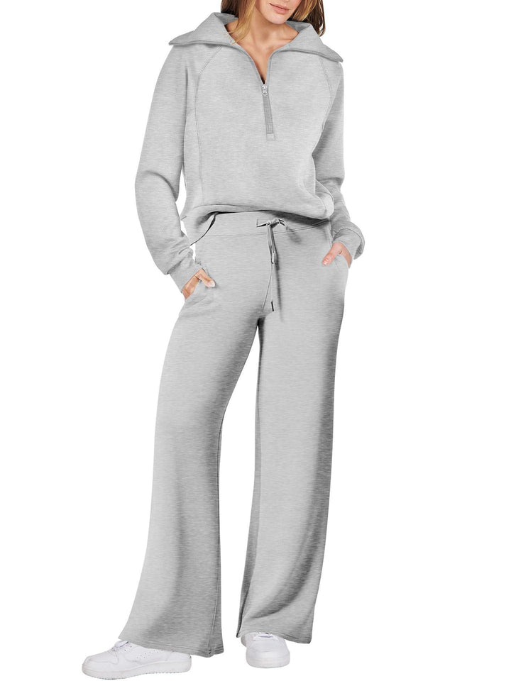 Veelzijdige dameskleding lounge set, met ritssluiting. Comfortabel voor dagelijkse vrijetijdsmomenten.
