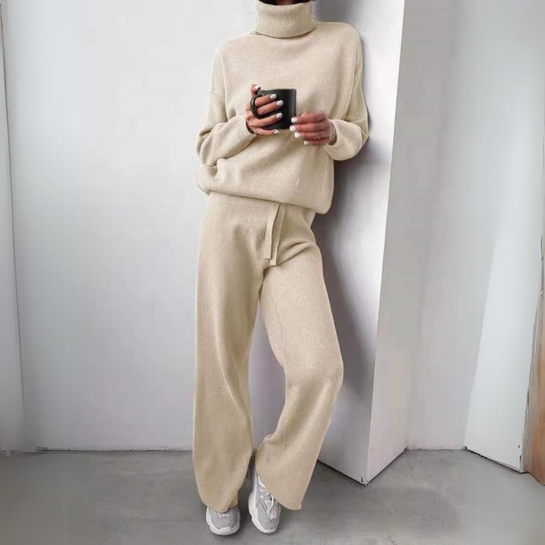 Dames joggingbroek van de comfortabele loungewear set, ideaal voor stijlvolle vrijetijdskleding en ontspanning.