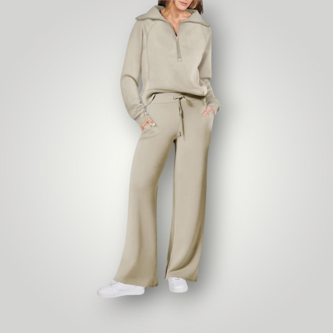 Dames loungewear set met zachte stof, voor ultiem comfort en stijl. Veelzijdig als huispak of casual set.