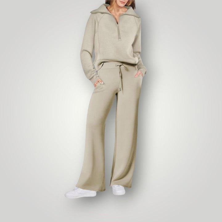 Dames loungewear set met zachte stof, voor ultiem comfort en stijl. Veelzijdig als huispak of casual set.