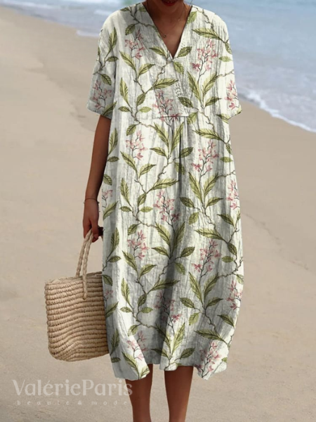 Zomerse bloemenjurk in een flatterend model voor dames, comfortabel en chic.