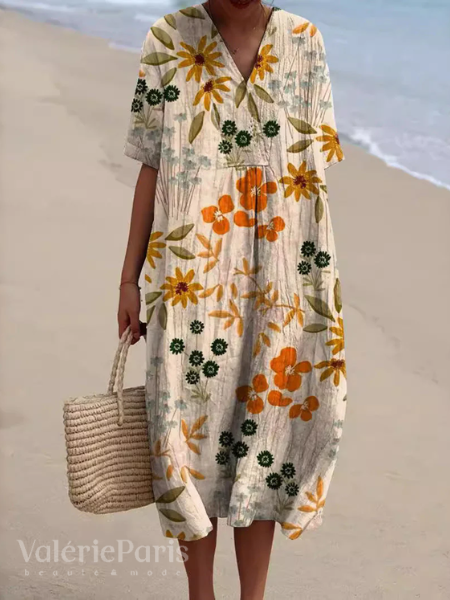 Stijlvolle bloemenjurk voor dames, perfect als comfortabele vakantie- of strandjurk.